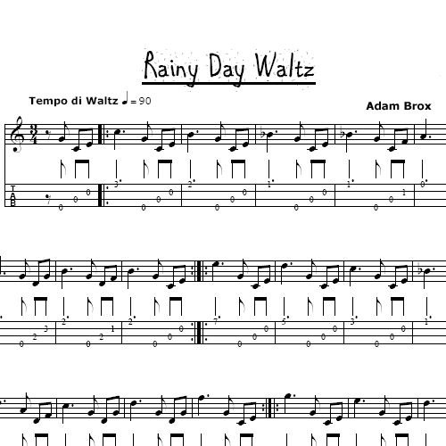 Free Sheet Music Brox Adam D Rainy Day Waltz Ukulele In C