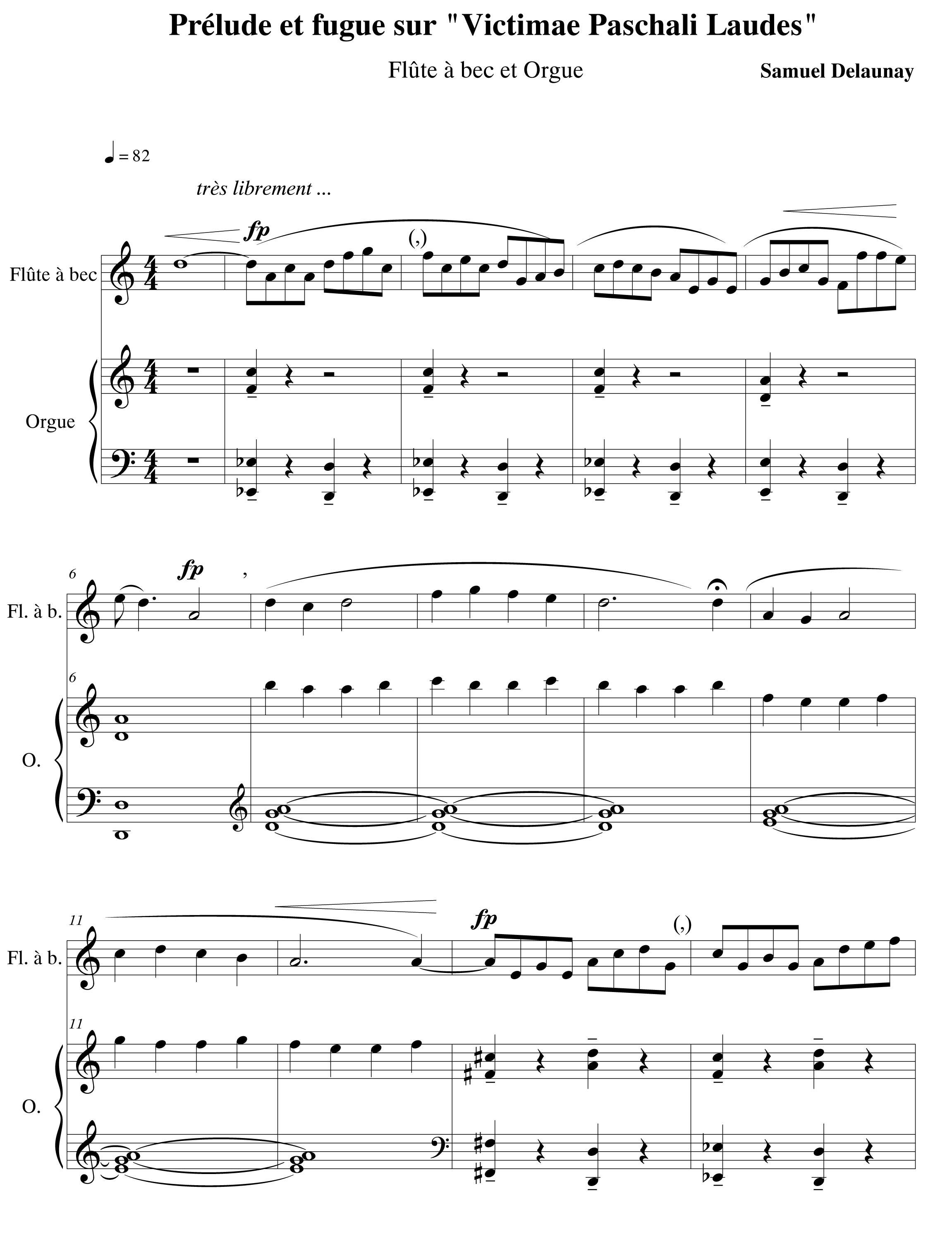 Free Sheet Music Delaunay Samuel Sur Victimae Paschali Laudes Easter Suite Flute And Organ